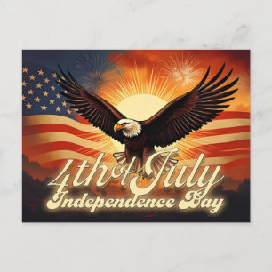 Cartes Pour Fêtes Annuelles 4 juillet – Hommage majestueux à l'aigle et aux fe
