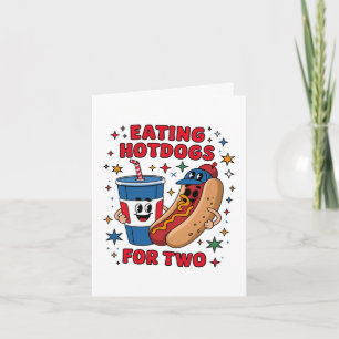 Cartes Pour Fêtes Annuelles 4 juillet Mignons Hotdogs