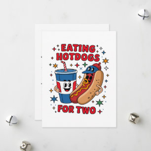 Cartes Pour Fêtes Annuelles 4 juillet Mignons Hotdogs