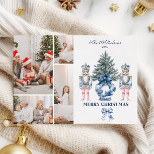 Cartes Pour Fêtes Annuelles 4 Photo Blue Chinoiserie Nutcracker Noël