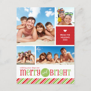Cartes Pour Fêtes Annuelles 4 PHOTO CHRISTMAS POSTCARD :: merry & bright 3