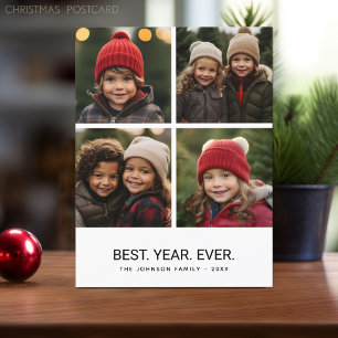 Cartes Pour Fêtes Annuelles 4 Photo Collage noir blanc - Meilleure année jamai