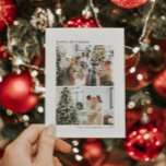 Cartes Pour Fêtes Annuelles 4 Photo Collage Typewriter Minimalist Christmas<br><div class="desc">Minimalist 4 Photo Collage Typewriter Typography Merry Christmas Holiday Card</div>