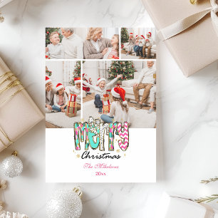 Cartes Pour Fêtes Annuelles 4 Photo Colorée Retro Joyeux Noël