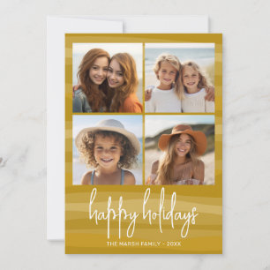 Cartes Pour Fêtes Annuelles 4 Photo Gold Curves Biologiques - Joyeux Noël