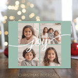 Cartes Pour Fêtes Annuelles 4 Photo Instagram Collage avec Joie - Mint<br><div class="desc">Utilisez 4 photos carrés pour créer un Méménite de Noël Joyeux unique et branché. Si vous avez besoin de déplacer quelque chose,  cliquez sur le bouton personnaliser pour apporter des modifications.</div>