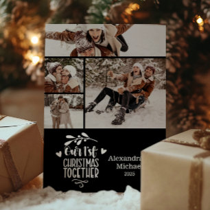 Cartes Pour Fêtes Annuelles 4 Photo Minimaliste Premier Noël Ensemble