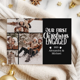 Cartes Pour Fêtes Annuelles 4 Photo Minimaliste Premier Noël Fiancé