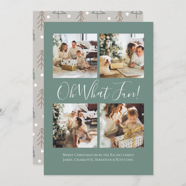 Cartes Pour Fêtes Annuelles 4 Photo oh What Fun Nordic Christmas (Devant / Derrière)