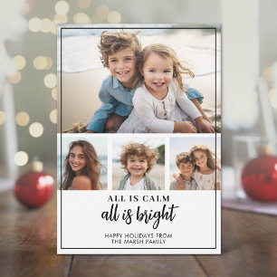 Cartes Pour Fêtes Annuelles 4 Photo - Tout est calme en noir et blanc Noël