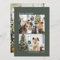 4 Photo Typewriter Minimaliste Vert Sauge Noël