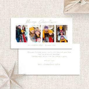 Cartes Pour Fêtes Annuelles 4 Photos Bande Photo Gold Script Joyeux Noël