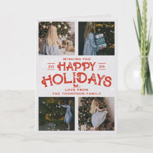 Cartes Pour Fêtes Annuelles 4 Photos de famille Collage Noël Joyeux Fêtes