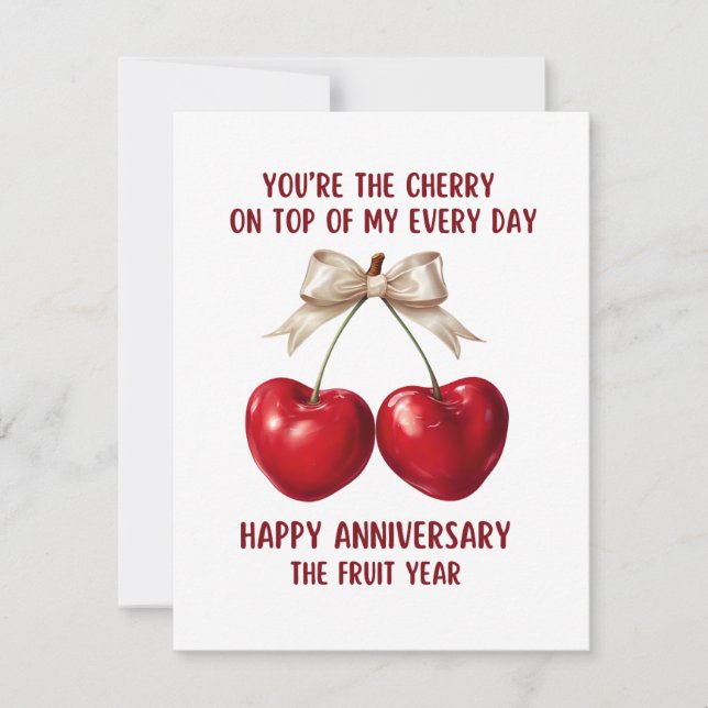 Cartes Pour Fêtes Annuelles 4th Anniversary Card, Fruit Anniversary Card,  Hol (Devant)
