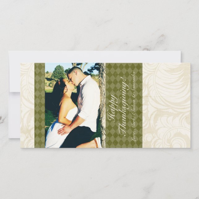 Cartes Pour Fêtes Annuelles 4x8 Autumn Tree Folio PHOTO Thanksgiving Card (Devant)