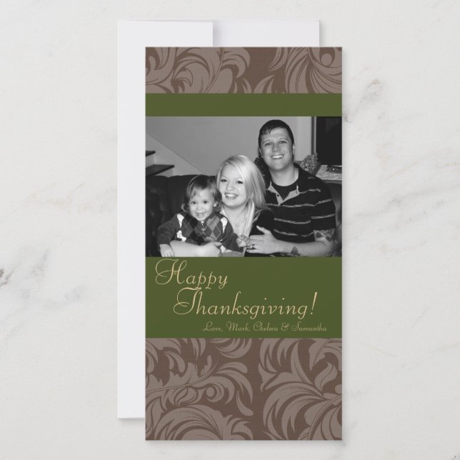 Cartes Pour Fêtes Annuelles 4x8 Autumn Tree Folio PHOTO Thanksgiving Card (Devant)