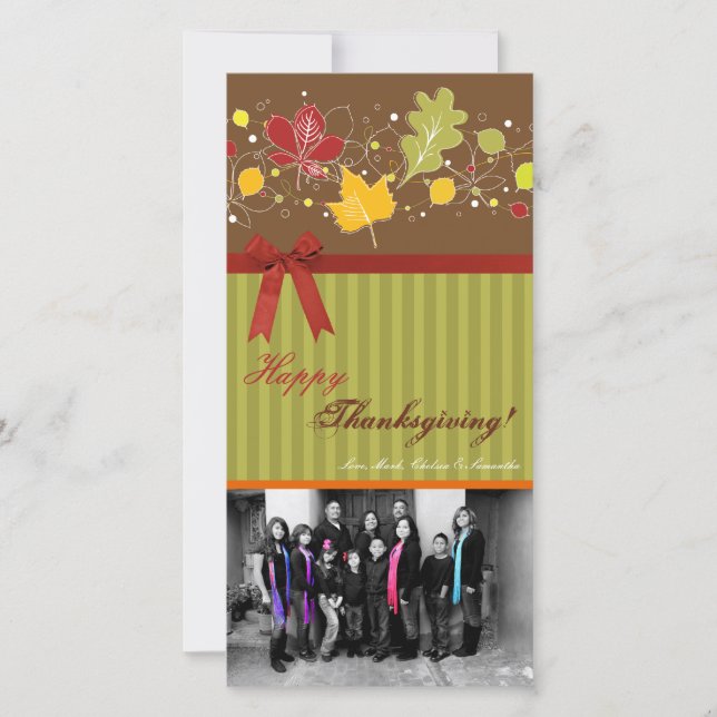 Cartes Pour Fêtes Annuelles 4x8 Autumn Tree Folio PHOTO Thanksgiving Card (Devant)