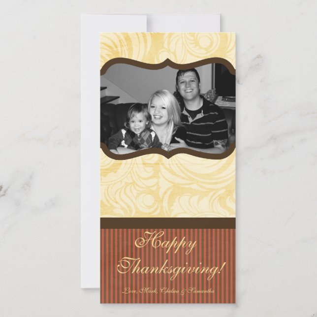 Cartes Pour Fêtes Annuelles 4x8 Autumn Tree Folio PHOTO Thanksgiving Card (Devant)