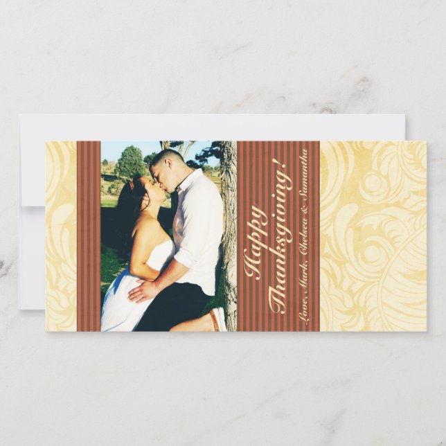 Cartes Pour Fêtes Annuelles 4x8 Autumn Tree Folio PHOTO Thanksgiving Card (Devant)