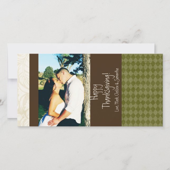 Cartes Pour Fêtes Annuelles 4x8 Autumn Tree Folio PHOTO Thanksgiving Card (Devant)