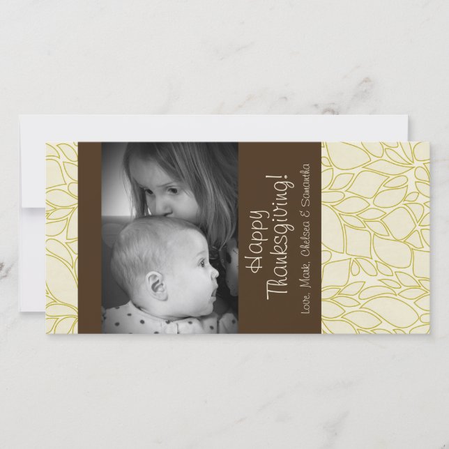 Cartes Pour Fêtes Annuelles 4x8 Autumn Tree Folio PHOTO Thanksgiving Card (Devant)