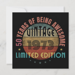 Cartes Pour Fêtes Annuelles 50 ans d'être génial vintage 1973 sur mesure 