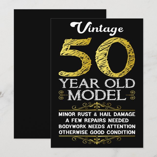 Cartes Pour Fêtes Annuelles 50e anniversaire (Devant / Derrière)