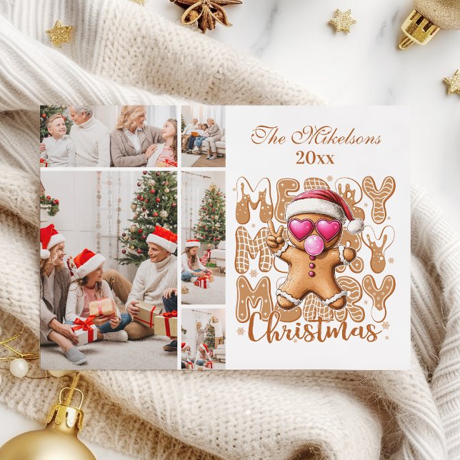 Cartes Pour Fêtes Annuelles  5 Photo Cute Gingerbread  Christmas  (Créateur téléchargé)