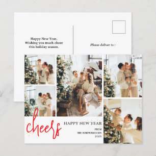 Cartes Pour Fêtes Annuelles 5 Photo Élégant Script Moderne Bonne année