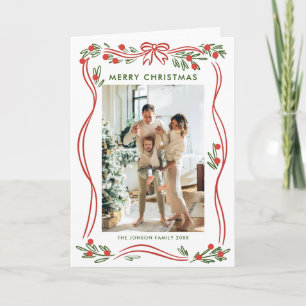 Cartes Pour Fêtes Annuelles 5 Photo Festif Boho Red Christmas Bow Ribbon