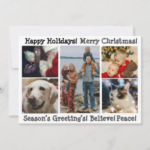 Cartes Pour Fêtes Annuelles 5 Photo Joyeux Noël Bonnes Fêtes moderne