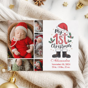 Cartes Pour Fêtes Annuelles 5 Photo Mignon Bébé Santa 1er Noël