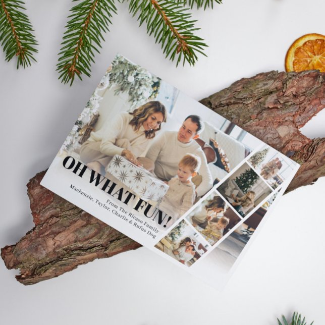 Cartes Pour Fêtes Annuelles 5 Photo Oh Quel Fun Noël (5 Photo Oh What Fun Christmas Holiday Card by Ricaso.  Add five photographs, make your own.
)