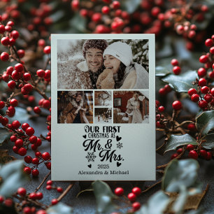 Cartes Pour Fêtes Annuelles 5 Photo Snowflakes Noël Mr et Mrs.