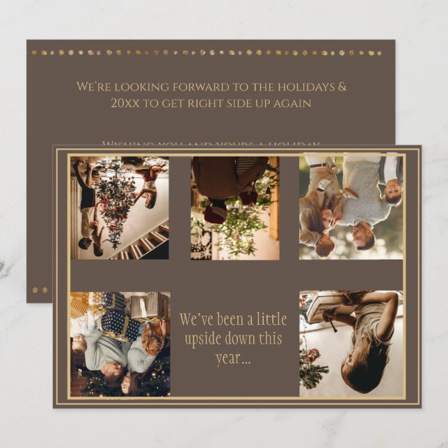 Cartes Pour Fêtes Annuelles 5 photos Collage à l'envers Noël Xmas Fêtes (Devant / Derrière)