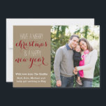 Cartes Pour Fêtes Annuelles 5 x 7 Crafty Christmas Holiday Photo Card<br><div class="desc">A craft paper background gives this card a rustic feel. Personalize it with your own photo.</div>