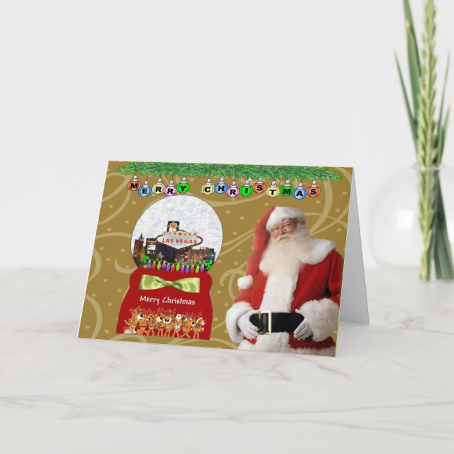 Cartes Pour Fêtes Annuelles 5x7 Las Vegas Christmas Card (Devant)