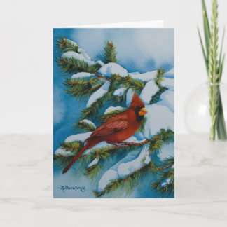 Cartes Pour Fêtes Annuelles 6478 Cardinal en Pine Noël