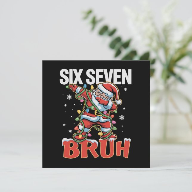 Cartes Pour Fêtes Annuelles 67 Six Seven Burh Santa Dab Noël 6 7 Meme  (Debout devant)