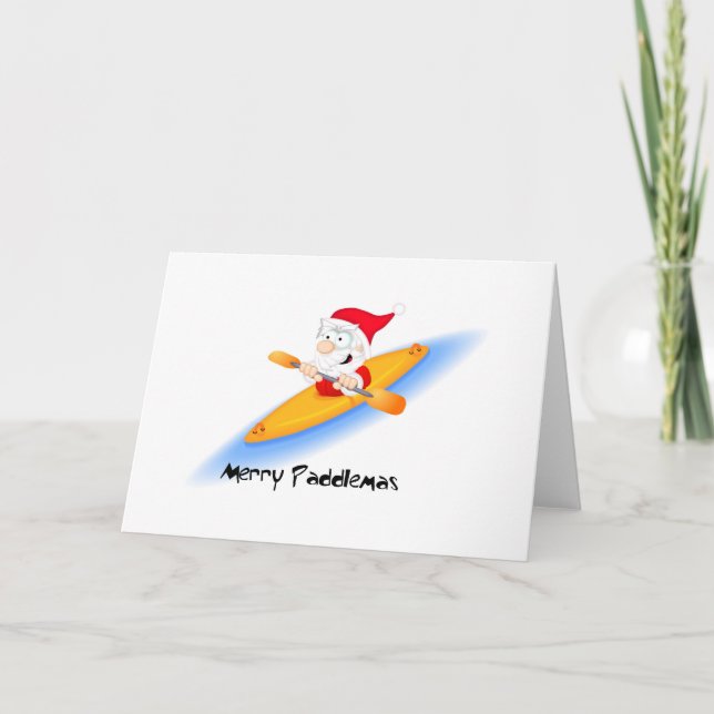 Cartes Pour Fêtes Annuelles 69_père Noël_paddler (Devant)