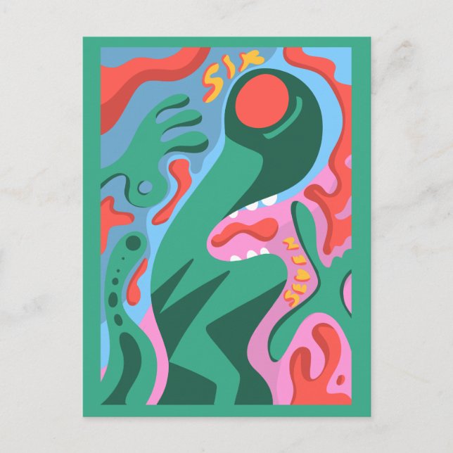 Cartes Pour Fêtes Annuelles 6 7 alien martien (Devant)