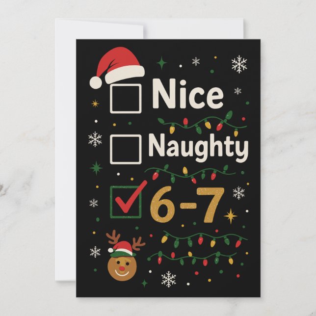 Cartes Pour Fêtes Annuelles 6-7 Christmas Naughty or Nice Meme  (Devant)