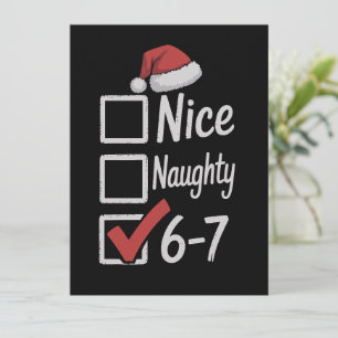 Cartes Pour Fêtes Annuelles 6-7 Mème Nice Naughty 67 Noël Brain Rot Drôle