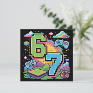 Cartes Pour Fêtes Annuelles 6 7 Six Seven Gaming Gen Z Alpha Argot de mème