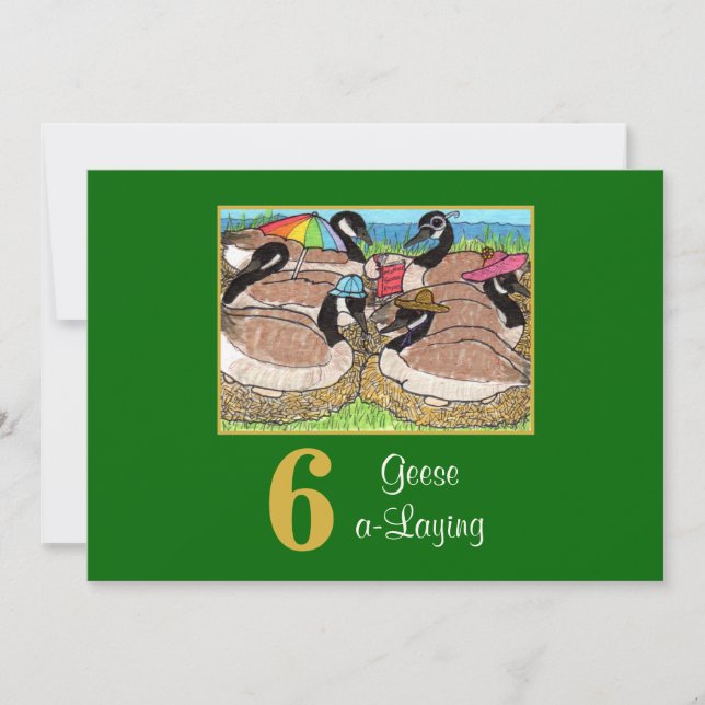 Cartes Pour Fêtes Annuelles 6 Oies a Mignonnes Oiseaux Joyeux Noël Personnalis (Devant)