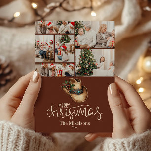 Cartes Pour Fêtes Annuelles 6 Photo  Chapeau de Cowboy de Noël Occidental