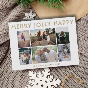 Cartes Pour Fêtes Annuelles 6 Photo Collage Joyeux Jolly Joyeux Noël
