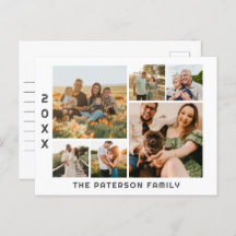 6 Photo Collage Nom de famille Moderne Minimaliste