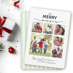 Cartes Pour Fêtes Annuelles 6 Photo Collage Simple Joyeux Souvenirs Noël