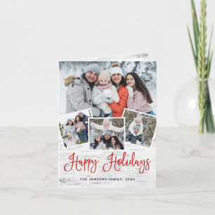 Cartes Pour Fêtes Annuelles 6 PHOTO Noël Rustic Birch Bark Salutation